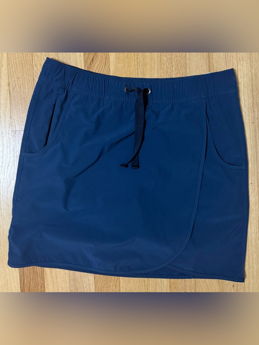 Patagonia Fleetwith Skort Activewear Skirt Blue Pockets Slit Drawstring XSmall
